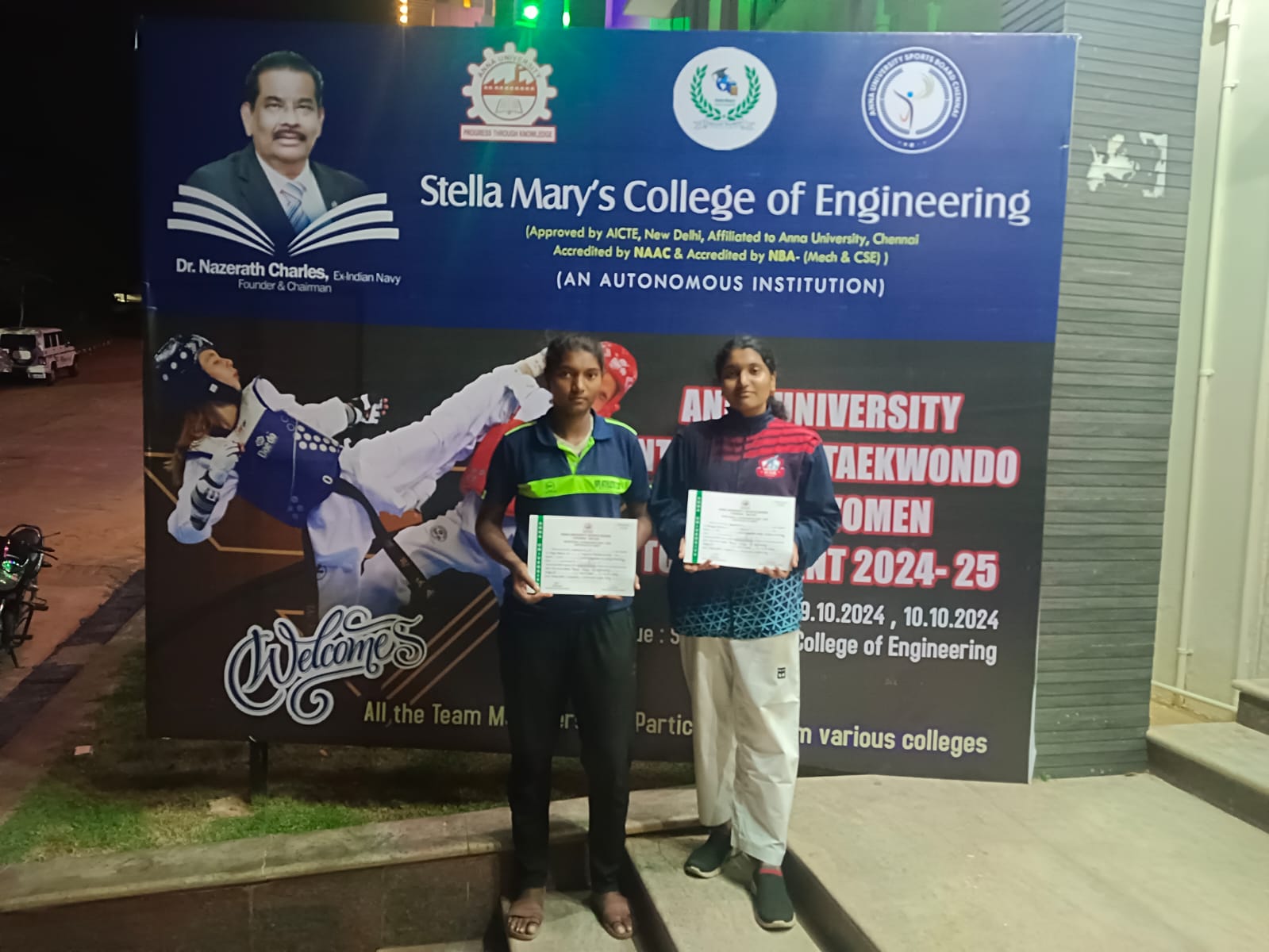 Anna University Inter Zone Take Wondo Women Medalist