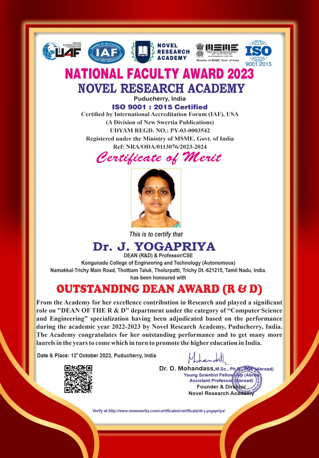 Yoga 2022 award